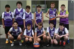  ??  ?? Young Moyderwell basketball­ers lining out at the John Mitchels on Friday. Photos by Domnick Walsh