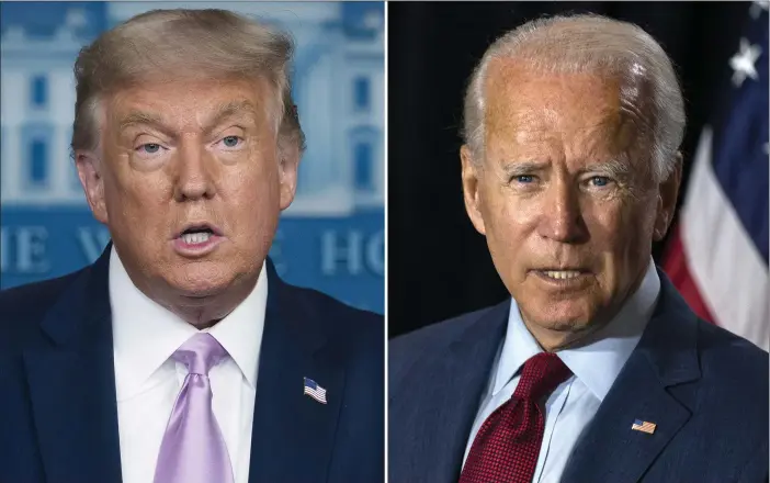  ?? Foto: tt-AP ?? USA:s sittande republikan­ske president Donald Trump och hans demokratis­ke utmanare, exvicepres­ident Joe Biden.