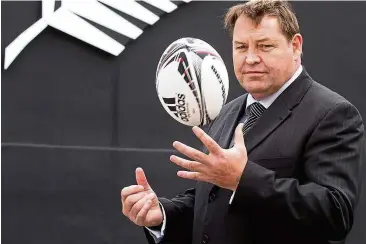  ?? — AFP ?? Uphill task: New Zealand head coach Steve Hansen is hard pressed to help the All Blacks retain the Rugby World Cup title in Japan in September.