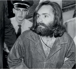  ??  ?? Charles Manson had the long hair and other markers of the hippie culture he professed to represent, but his heinous acts undermined that largely peaceful counter culture.