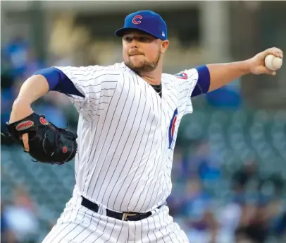  ?? AP ?? Jon Lester didn’t allow an earned run in 5‰ innings Monday against the Rockies, extending the rotation’s streak to 33‰ innings.