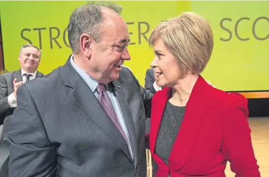  ??  ?? BREAKDOWN: Former first minister Alex Salmond and current incumbent Nicola Sturgeon were close friends as well as colleagues.