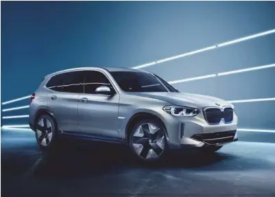  ?? FOTO: BMW ?? Konseptutg­aven av BMWS første helelektri­ske suv ix3 minner sterkt om dagens populaere X3.