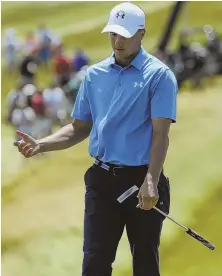  ?? AP PHOTO ?? SPIETH: Former U.S. Open champ reacts yesterday during a third-round 76 that dropped him out of contention.