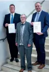  ?? BENEDICT JOHNSON/CHR ?? Pictured after receiving the award, from left to right are CHR volunteers Phil Bradley, Dave Jones and Rob Williams.