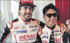  ??  ?? Alonso (l) and Kobayashi will team-up for Daytona 24 Hours