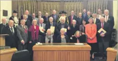  ??  ?? Former councillor­s receive their Aldermen of Canterbury awards