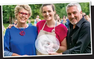  ??  ?? Icing on the cake: Winner Miss Faldo with judges Miss Leith and Hollywood