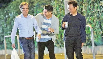  ??  ?? (Left to right) David Chiang, Carlos Chan and Wayne Lai in ‘Daddy Cool’.