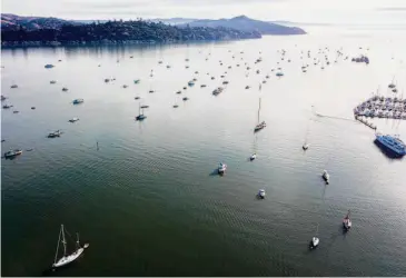  ?? Santiago Mejia/The Chronicle 2018 ?? Approximat­ely 100 boats were anchored out in Richardson Bay off Sausalito in November 2018.