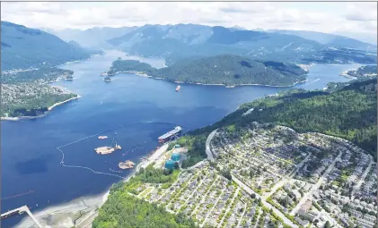  ?? CP PHOTO ?? A aerial view of Kinder Morgan’s Trans Mountain marine terminal, in Burnaby, B.C., is shown on Tuesday.