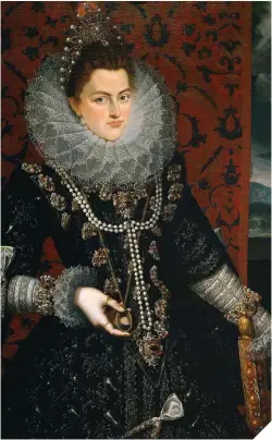  ??  ?? A la izquierda, Isabel Clara Eugenia, hija de Felipe y su tercera esposa, Ana de Valois. Gobernador­a de los Países Bajos, la "favorita" del monarca cerró los ojos en Bruselas en 1633.
Abajo, un banquete real, pintado por Sánchez Coello y presidido por Su Majestad Felipe II.