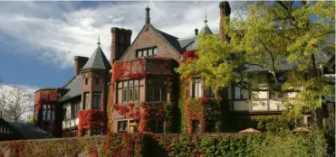  ??  ?? Blantyre is a red brick mansion with turrets, towers and gargoyles set in the middle of woods