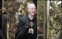  ?? AP ?? Health and Human Services secretary-designate, Rep. Tom Price, R- Ga. (shown at a Trump Tower visit on Dec. 10), faces questions about whether his stock picks were guided by insider knowledge.