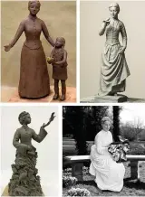  ??  ?? The four shortliste­d Emily Williamson statue designs for Fletcher Moss Park
