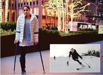 ??  ?? Insha Afsar now studies at Berkshire Academy in Massachuse­tts, United States, and skis with the institutio­n’s ski team in the winter.