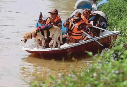  ??  ?? Fire and Rescue personnel had helped in the search at Kampung Timah in Bukit Beruntung.