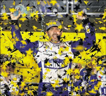  ?? CHRIS TROTMAN / GETTY IMAGES ?? After winning his seventh NASCAR series championsh­ip last year, Jimmie Johnson is tied with Richard Petty and Dale Earnhardt — and, at age 41, he’s far from finished.