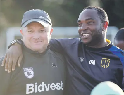  ?? Picture: Backpagepi­x ?? BEST OF ENEMIES. Bidvest Wits coach Gavin Hunt and Cape Town City counterpar­t Benni McCarthy will put their friendship aside when the Clever Boys open the defence of their Absa Premiershi­p title against City on August 18.
