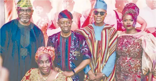  ??  ?? L-R: Adesola Adeduntan, chief executive officer, FirstBank; Shade Thomas-Fahm, Nigerian fashion entreprene­ur; Tunde Kelani, filmmaker and founder, Mainframe Opomulero Production­s; Ade Bakare, Costume designer, Ayinla; and Jadesola Osiberu, Movie Producer & Founder, Greoh Studios, at the premiere of the movie, ‘Ayinla’, in Lagos, recently