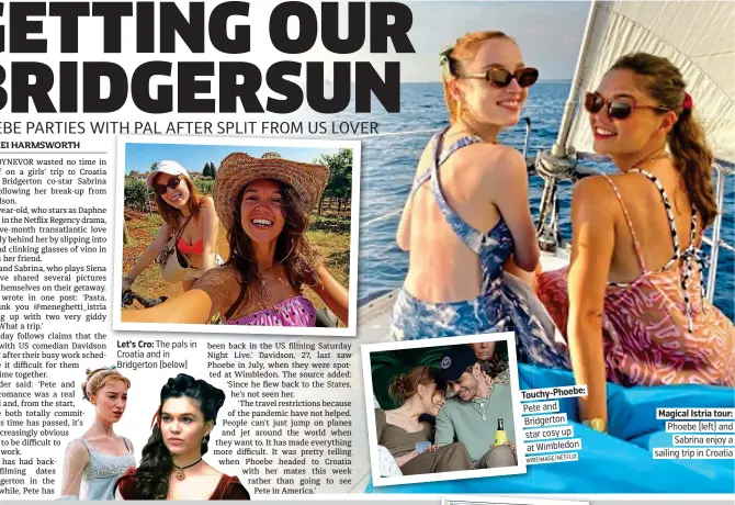  ??  ?? Magical Istria tour: Phoebe (left) and Sabrina enjoy a sailing trip in Croatia