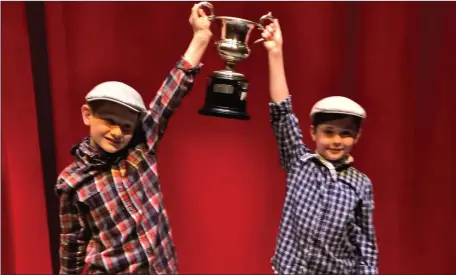  ??  ?? Conan McSharry Daly and Odhran Keating winners of the Feis Shligigh Gretta Hoban Cup for the Under 12 Drama Duologue at The Model.