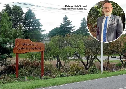  ?? LDR ?? Kaiapoi High School principal Bruce Kearney.
Amberley School is one of multiple schools in the North Canterbury region to confirm a positive Covid-19 case.