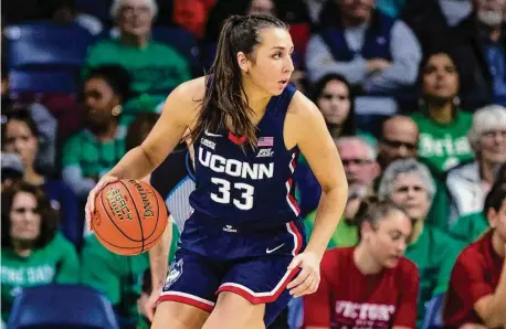  ?? Michael Caterina/Assocaited Press ?? UConn’s Caroline Ducharme returned to the lineup during Wednesday night’s win over Creighton.