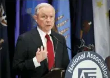  ?? ALEX BRANDON — THE ASSOCIATED PRESS ?? Attorney General Jeff Sessions speaks at the National Associatio­n of Attorneys General annual winter meeting, Tuesday in Washington.