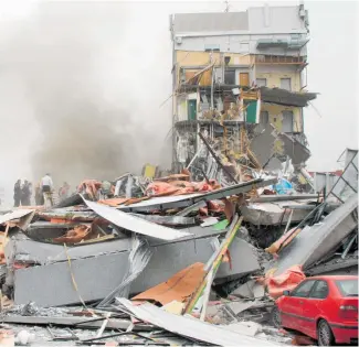  ??  ?? A total of 115 people were killed when the CTV Building collapsed in the February 2011 earthquake.