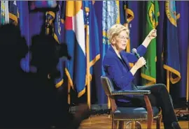  ?? Sean Rayford Getty Images ?? SEN. ELIZABETH WARREN (D-Mass.), pictured Friday in South Carolina, has tried to steer clear of the healthcare debate, which now threatens her campaign.