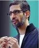  ??  ?? Ceo Sundar Pichai, capo di Google