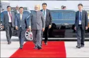  ?? PTI ?? Prime Minister Narendra Modi leaves for Myanmar for a bilateral meeting after attending the BRICS Summit, in China on Tuesday.