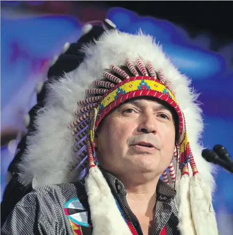  ?? TROY FLEECE ?? AFN Chief Perry Bellegarde says letting First Nations carry over federal funding into the next fiscal year will ease the pressure on bands.