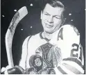  ?? BETTMANN ARCHIVE ?? Stan Mikita, a curved stick originator, scored many of his 541 goals with it.