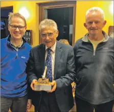  ?? ?? Keith Falconer, Tim Sims and Kenny Clark at Lochaber Yacht Club’s prizegivin­g and annual general meeting.