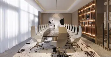  ?? PICTURES: STUDIO iF ?? Artist’s impression of the boardroom located next to the private office