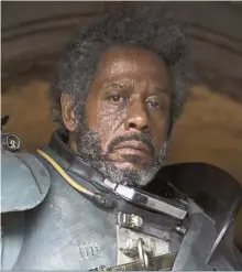  ?? Star Wars: The Clone Wars. ?? (Above) Rogue
One sees the onscreen debut of the Empire’s elite Death Troopers. Whitaker plays Saw Gerrera, a character that previously appeared in the animated series