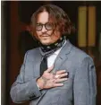  ?? Foto: Matt Dunham, dpa ?? „Ich weiß nicht, wer Johnny Depp ist“: Der Us-schauspiel­er gibt ein seltsames Bild ab.