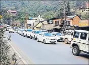  ??  ?? Vehicle stranded at Jabli on the ShimlaKalk­a highway in Solan district. HT PHOTO