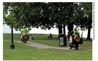  ??  ?? “Am in pursuit of a motorcycli­st riding on the pavement. Suspect is on a white BMW, and wearing a hi-vis Police jacket and… hang on, is that you Dave?”