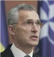  ??  ?? Nato head Jens Stoltenber­g warned against complacenc­y