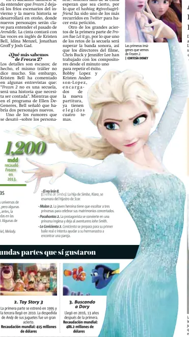  ?? | CORTESÍA DISNEY ?? Las primeras imágenes que vemos de Frozen 2. de noviembre se estrenará Frozen 2 en México 22