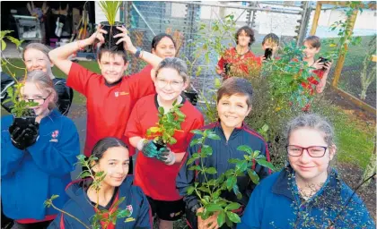  ?? Photo / Supplied ?? Students plant-out 500 trees to help restore a gully and to honour a former teacher.