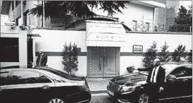  ?? LEFTERIS PITARAKIS/AP ?? Security guards stand outside the Saudi Arabia consulate in Istanbul on Tuesday.