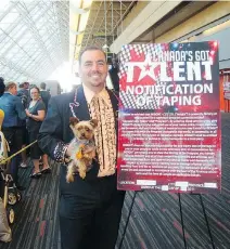  ?? FACEBOOK ?? Magician Domenico Gatto and his dog Bijou at an audition.