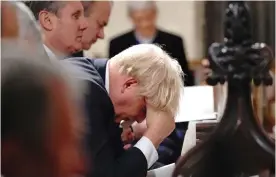  ?? PA ?? Bowed: Prime minister Boris Johnson at MP’s service for Sir David yesterday