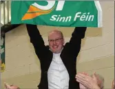  ??  ?? Cllr Ó Súilleabhá­in celebrates his election in 2014.