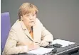  ?? FOTO: DPA ?? Angela Merkel bei einer Bundestags­debatte über Flüchtling­e.