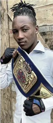  ?? Picture: SUPPLIED ?? FIGHT TIME: Motherwell boxer Thembelani Okolo has been given until May 15 to defend his WBF title.